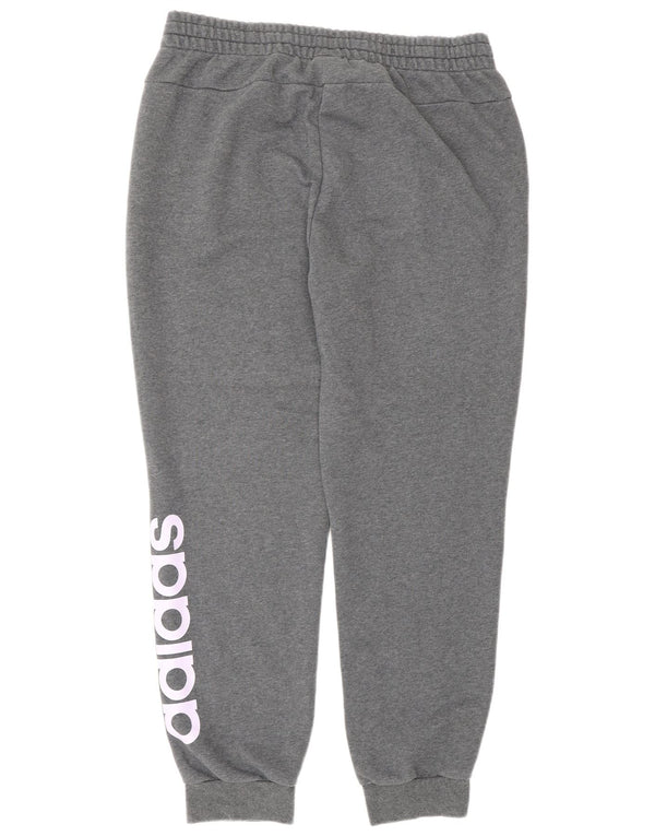 Adidas Mujer Graphic Chándal Pantalones Joggers UK 20/22 XL Gris Algodón