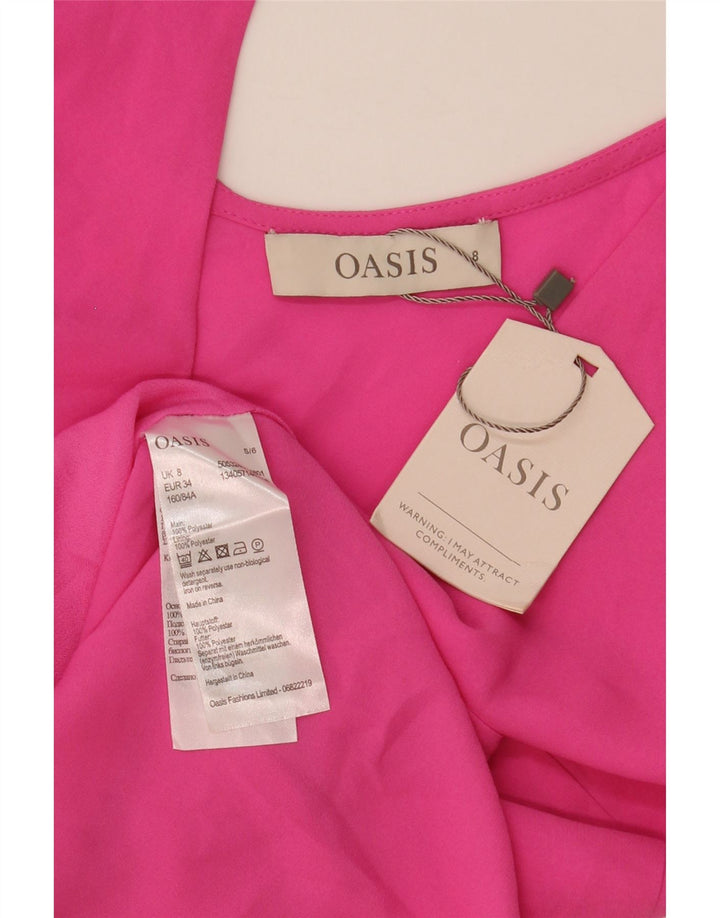 Oasis Blusa sin mangas para mujer Top UK 8 Small Poliéster rosa