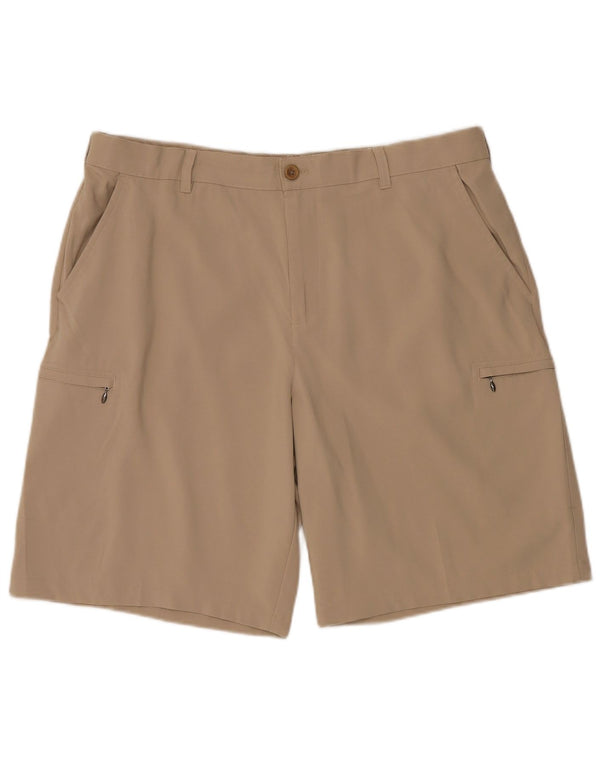 IZOD Pantalones cortos cargo para hombre W38 XL Poliéster beige