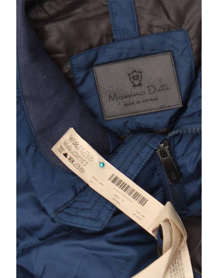 Massimo Dutti Chaqueta Acolchada Hombre UK 40 Large Azul Marino Poliéster