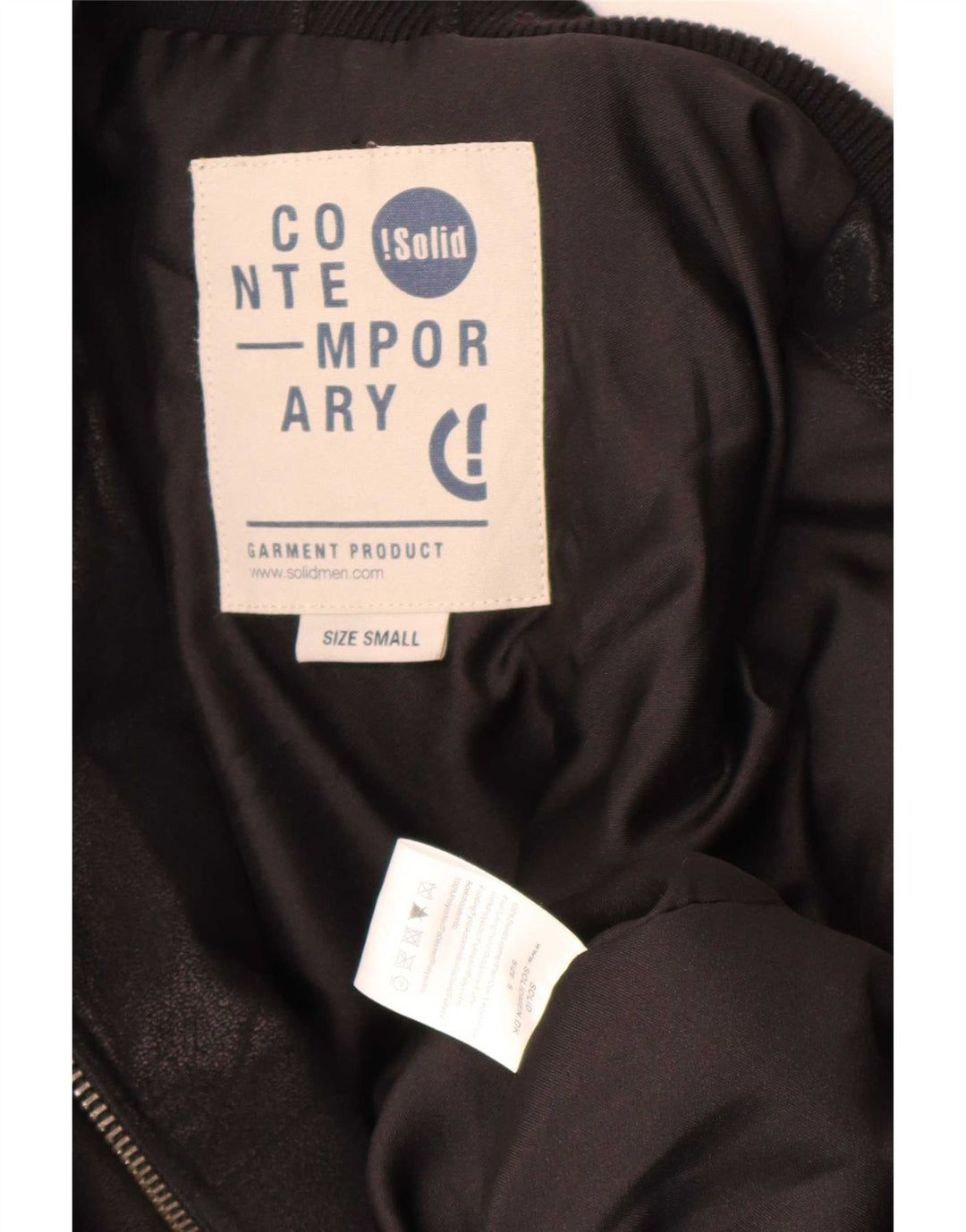 Chaqueta de cuero para hombre contemporánea UK 36 Small Black Leather