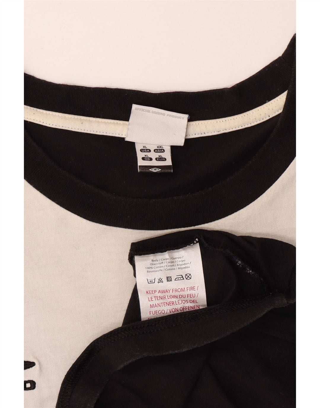 UMBRO Camiseta Hombre Top XL Algodón Colorblock Negro