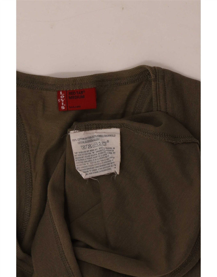 Levi's Camiseta sin mangas para mujer Reino Unido 12 Algodón caqui mediano