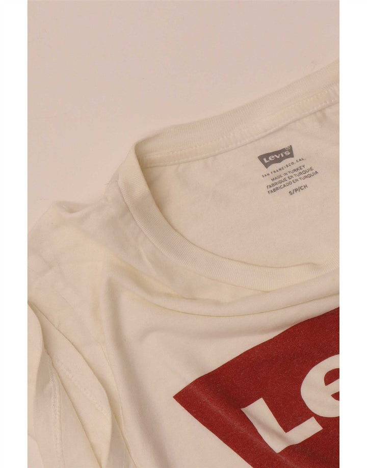 Levi's Camiseta gráfica para mujer Top UK 10 Small White