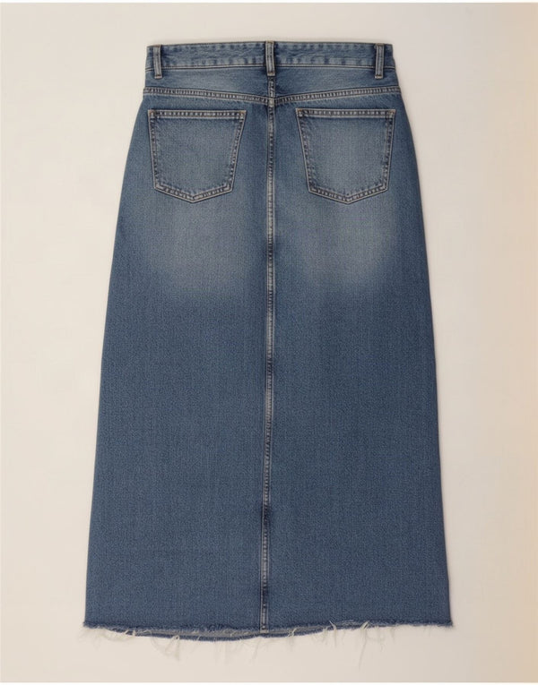 Zara Falda Vaquera Mujer EU 34 2XS W24 Algodón Color Block Azul