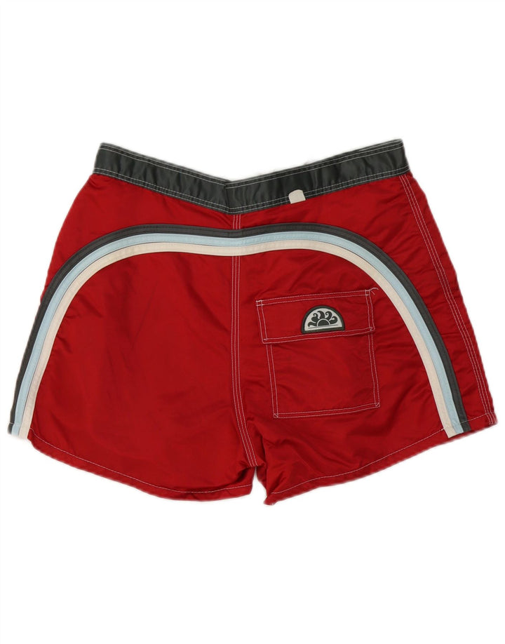 Bañador Sundek Hombre Con Estampado De Nylon A Rayas Rojas Medianas
