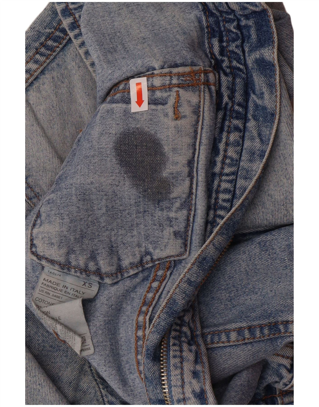 United Colors of Benetton Chaqueta Vaquera Corta para Mujer UK 6 XS Azul Clásico