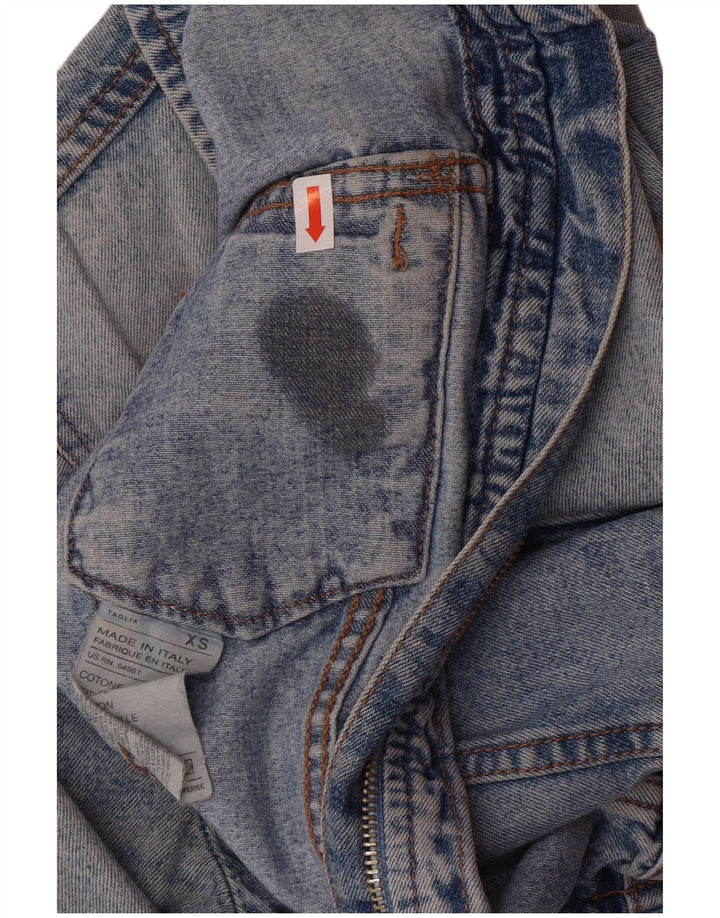 United Colors of Benetton Chaqueta Vaquera Corta para Mujer UK 6 XS Azul Clásico