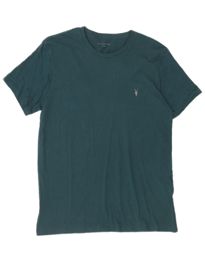 ALL SAINTS Camiseta para hombre Top Grande Verde Algodón