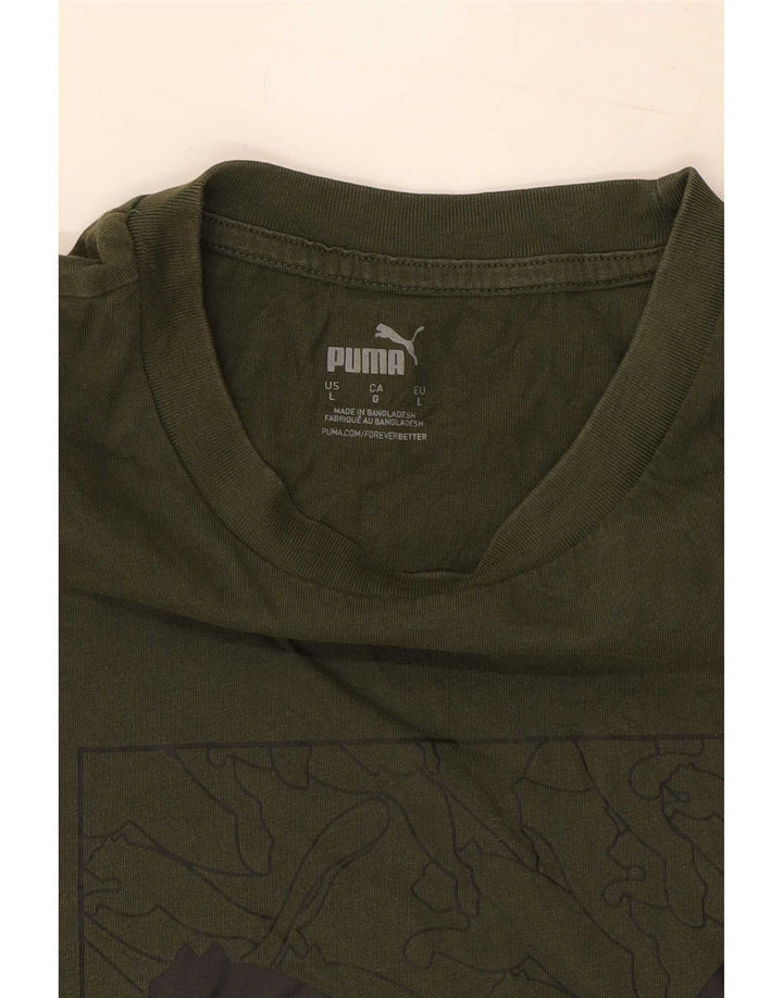 Puma - Camiseta gráfica para hombre, talla grande, color caqui