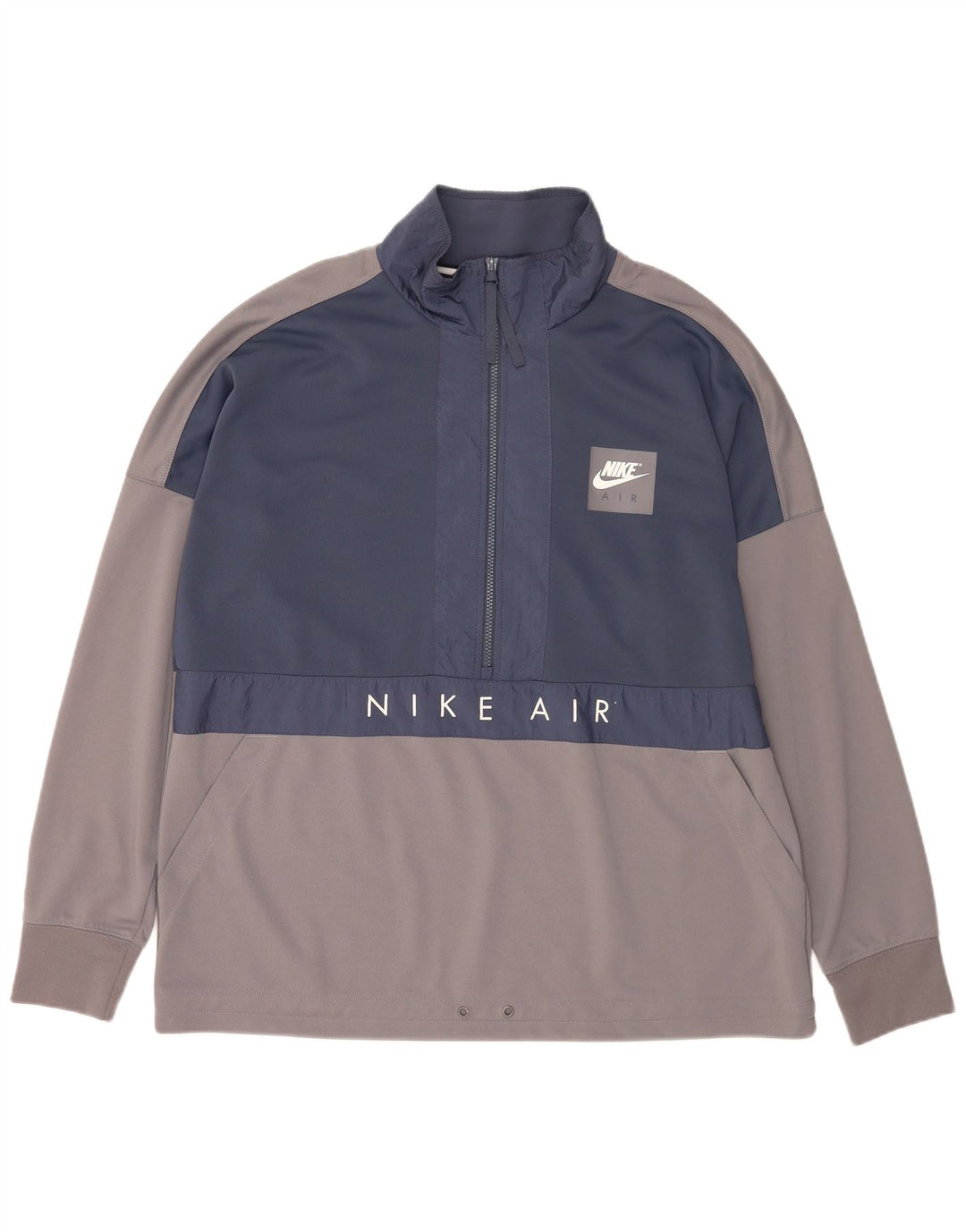 Nike Hombre Gráfico Zip Neck Sudadera Jumper XL Gris Colorblock Poliéster