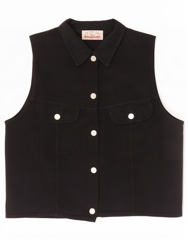 NEW LOOK Chaleco vaquero para mujer UK 44 Algodón negro mediano