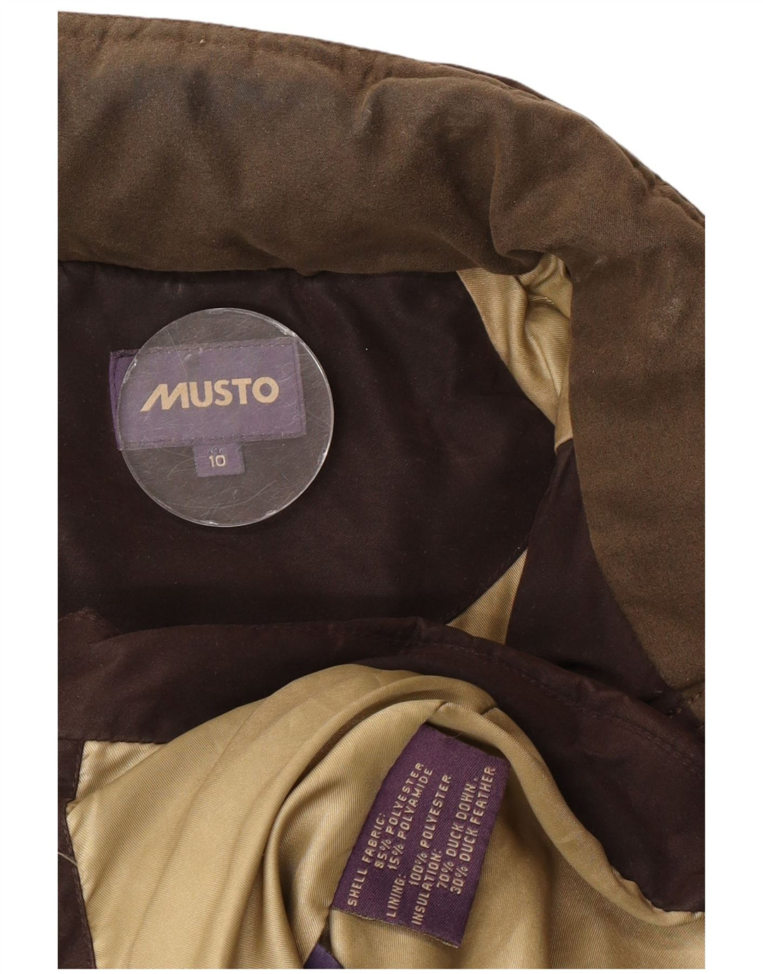 Musto Chaqueta acolchada para mujer UK 10 Small Marrón Poliéster