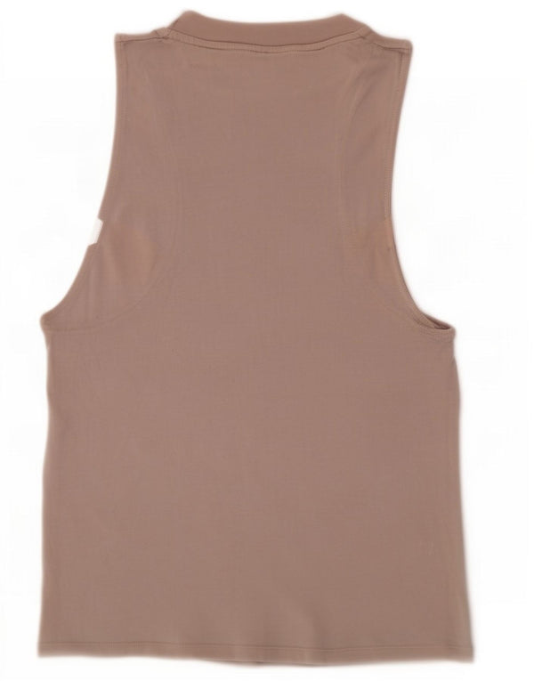 Adidas Mujer Gráfico Chaleco Top UK 6 XS Beige Algodón