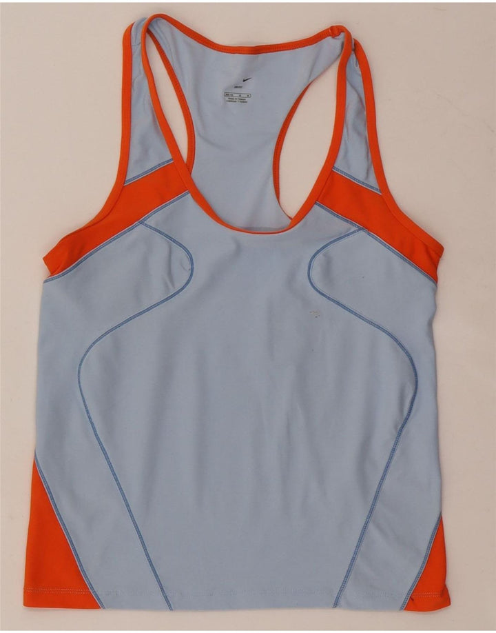 Camiseta sin mangas Nike Dri Fit para mujer US 8/10 Azul medio Colorblock