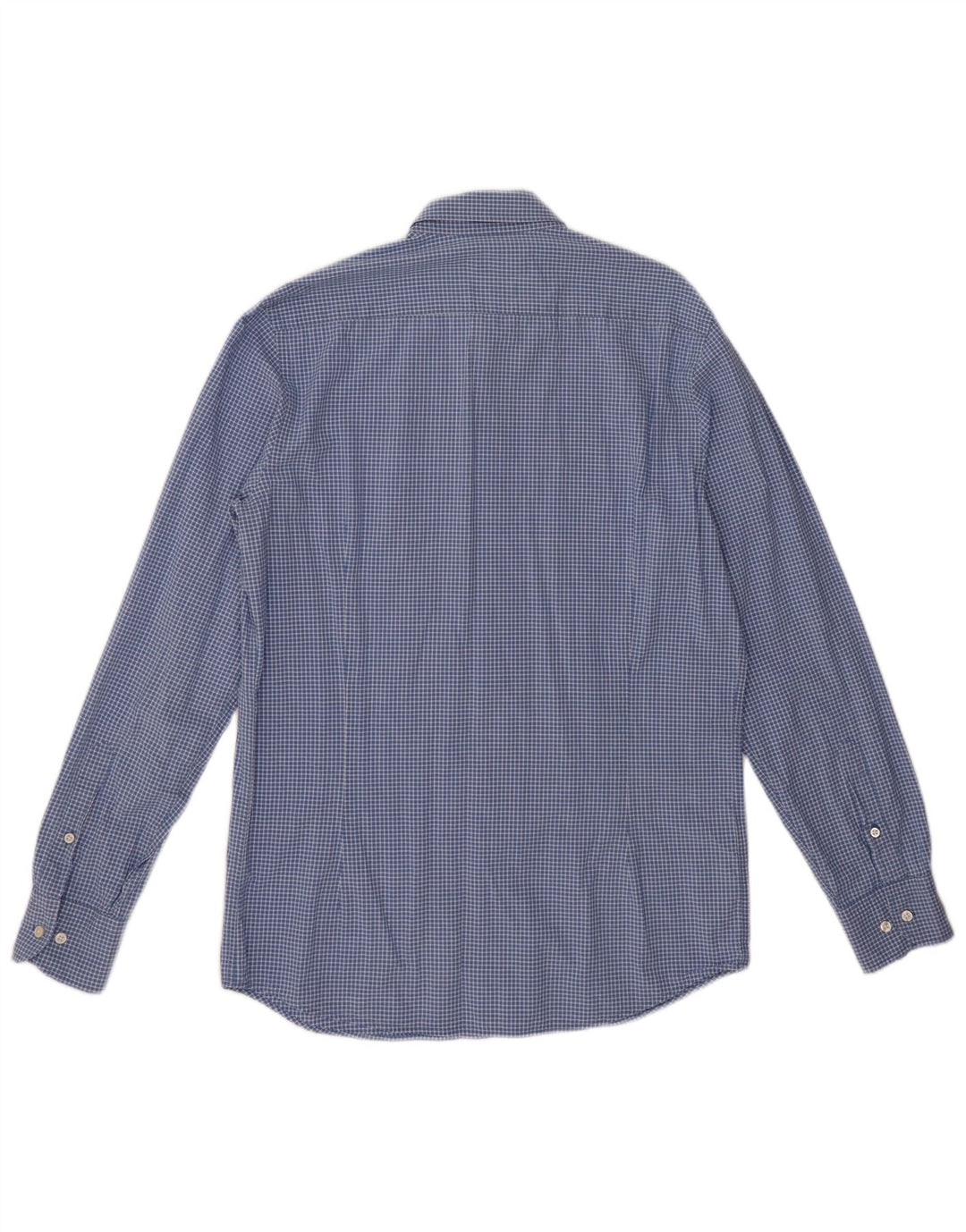 Camisa Massimo Dutti Hombre Algodón Vichy Azul Medio