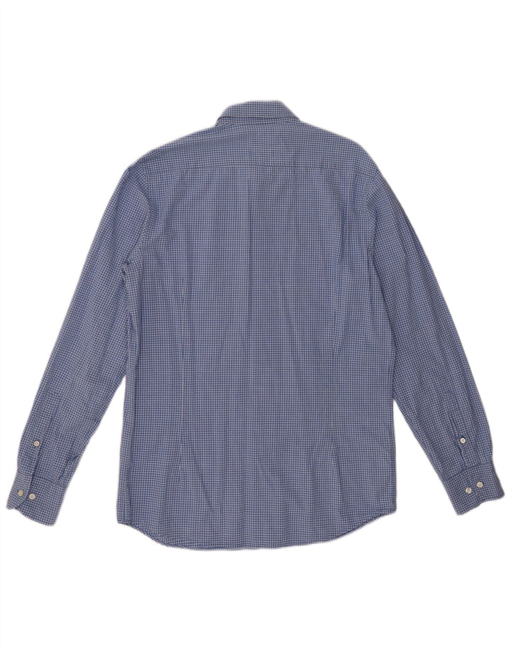 Camisa Massimo Dutti Hombre Algodón Vichy Azul Medio