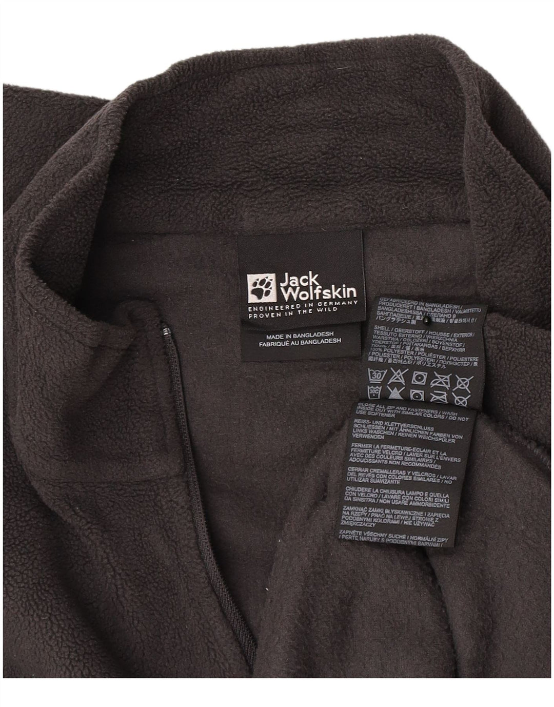 Jack Wolfskin Jersey polar con cuello y cremallera para hombre UK 42 Poliéster gris grande