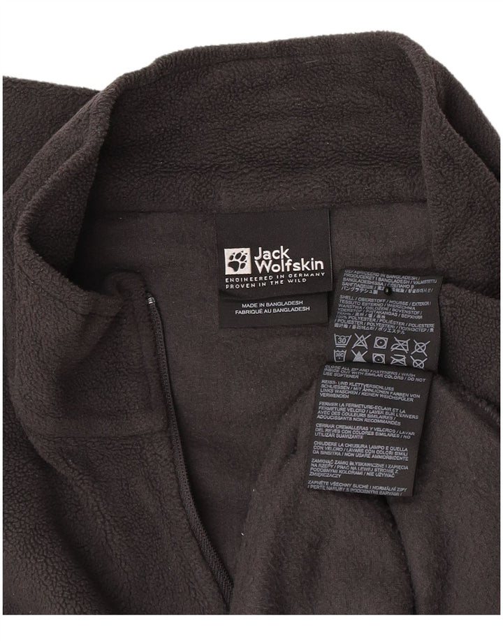 Jack Wolfskin Jersey polar con cuello y cremallera para hombre UK 42 Poliéster gris grande