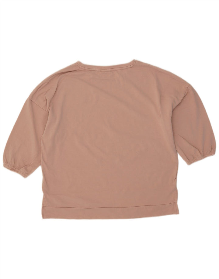 Ellesse - Sudadera extragrande con manga 3/4 para mujer, talla S, color rosa