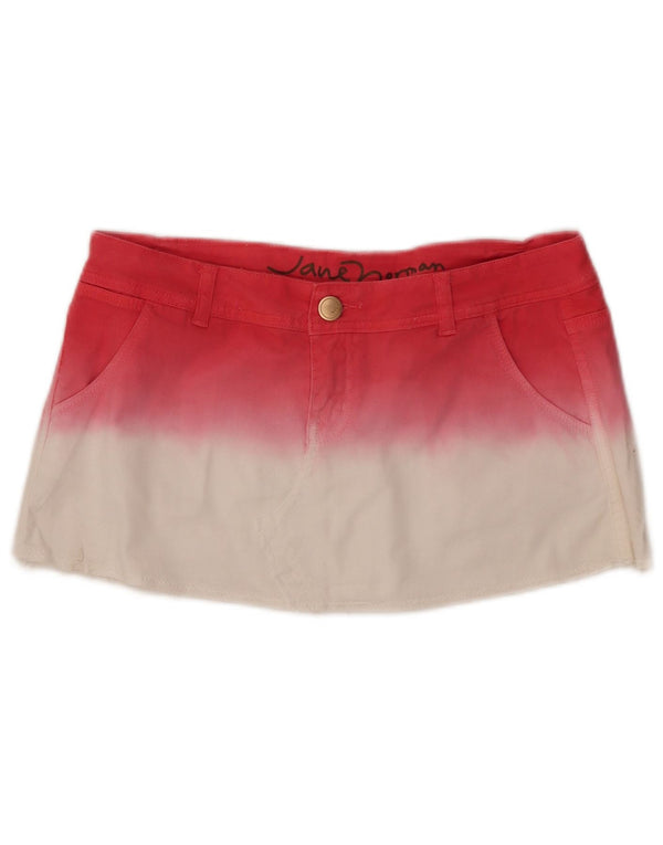 Jane Norman Minifalda vaquera para mujer UK 12 Medium W32 Rojo Colorblock Algodón