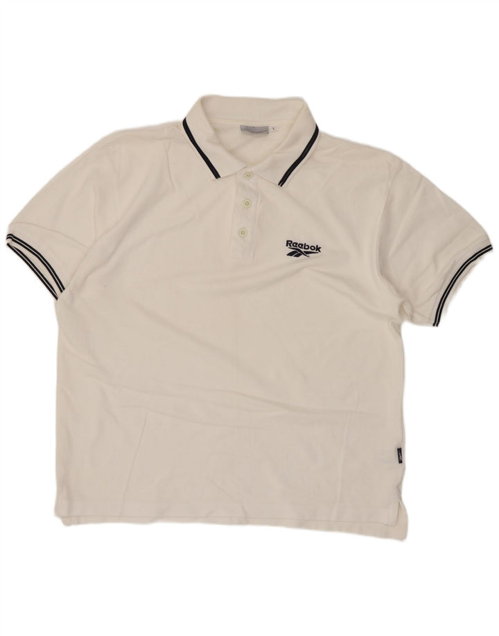 Polo Reebok Hombre Grande Blanco Algodón