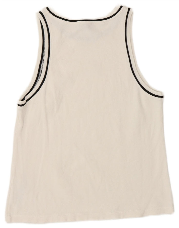Massimo Dutti Camiseta Sin Mangas Mujer UK 42 Medium Viscosa Blanca