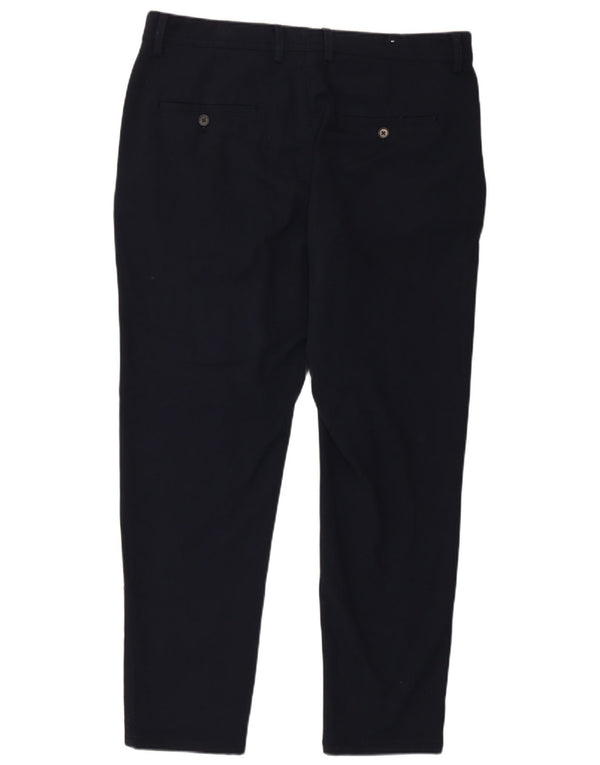 Zara Mens Slim Chino Pantalones EU 44 Large W34 L27 Azul Marino Poliéster