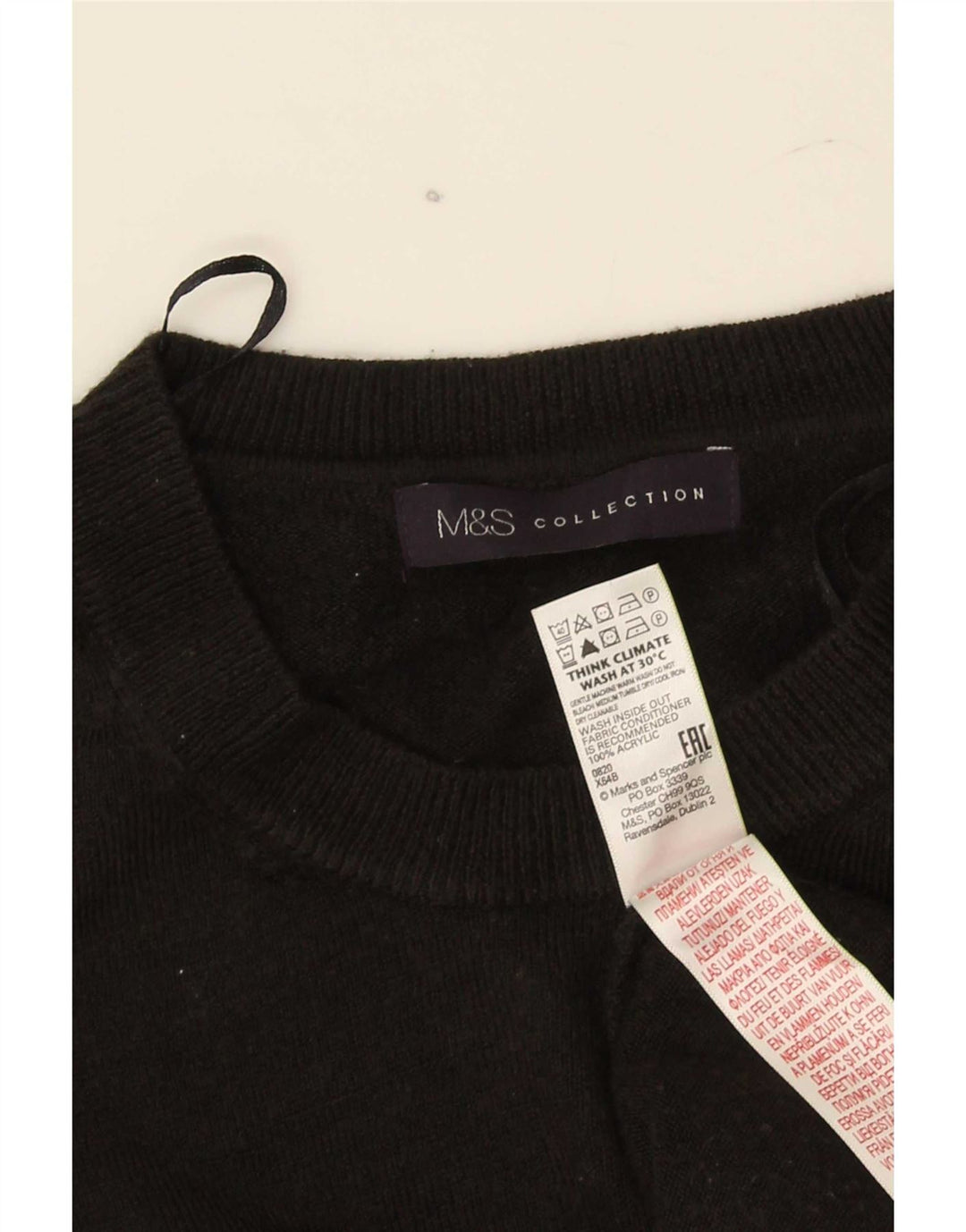 Marks & Spencer Suéter de Cuello Redondo para Mujer UK 46 Grande Negro