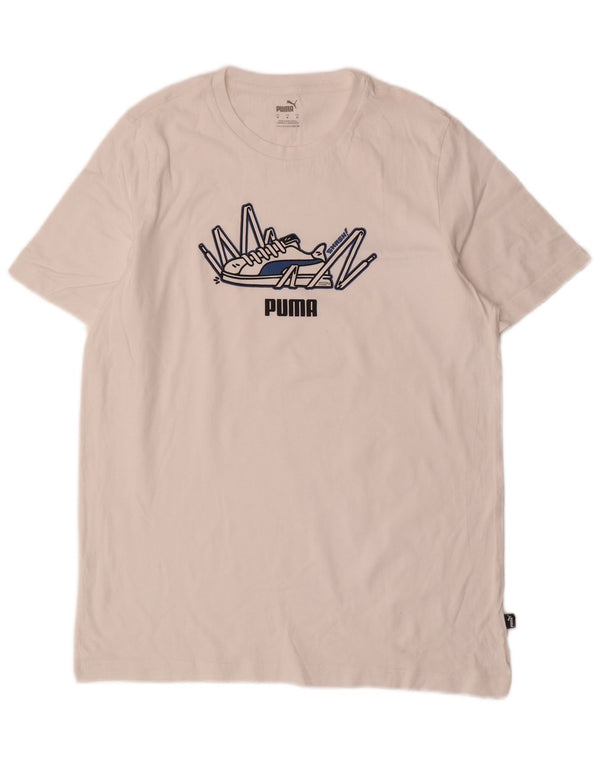 Puma Hombre Camiseta Gráfica Top Medium Blanco