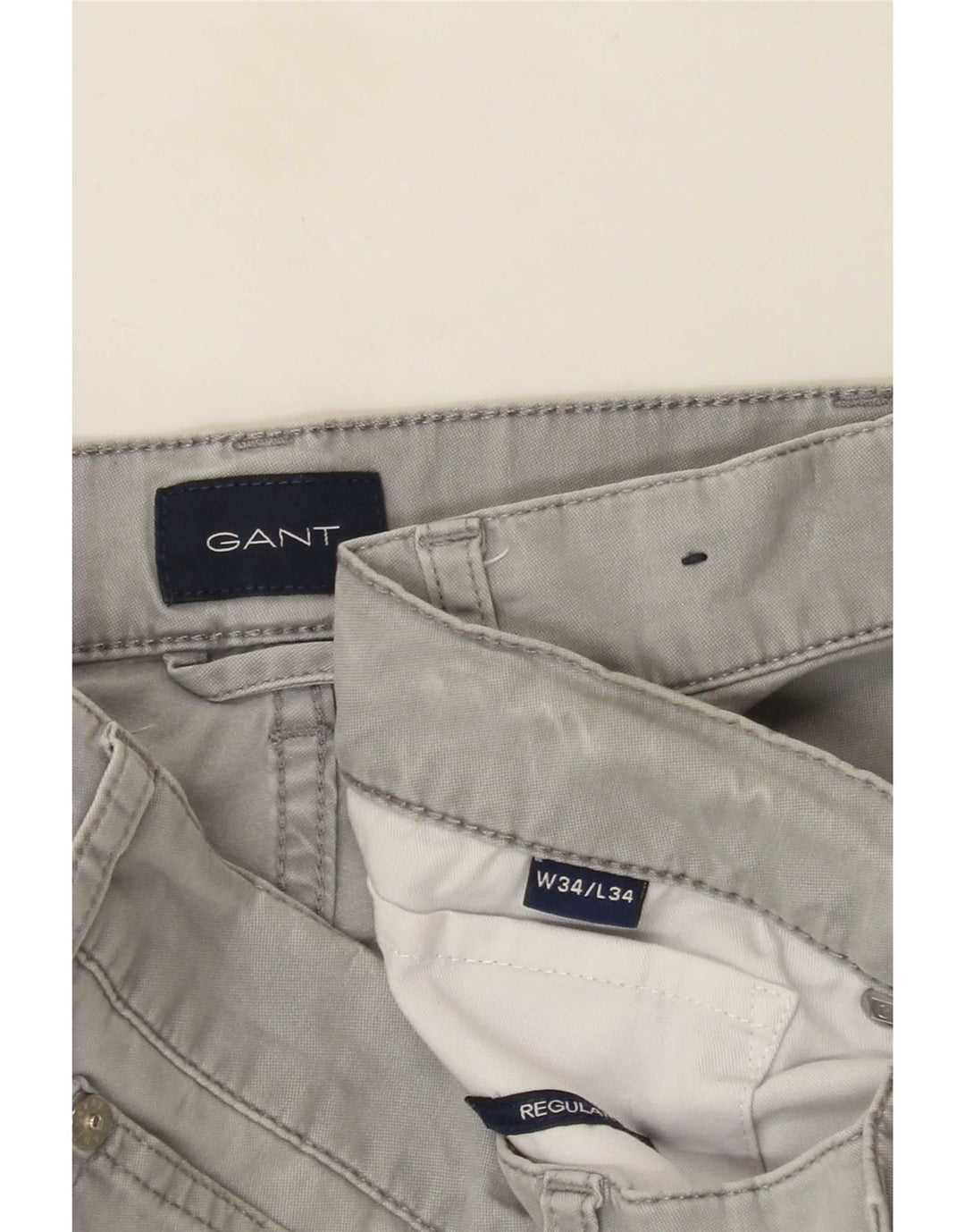Gant Pantalones informales regulares para hombre W34 L34 Gris