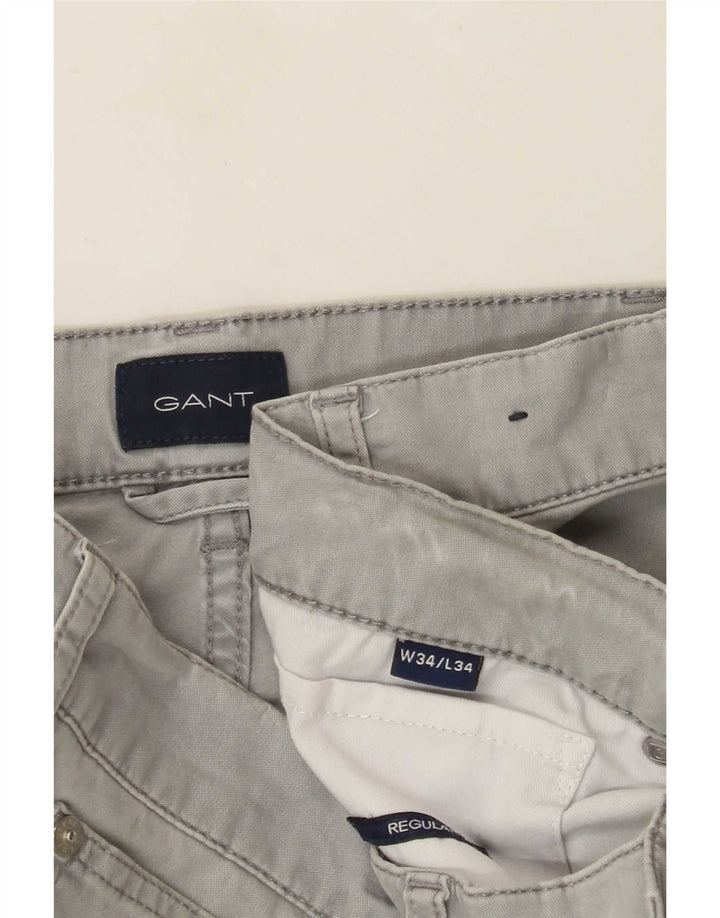 Gant Pantalones informales regulares para hombre W34 L34 Gris