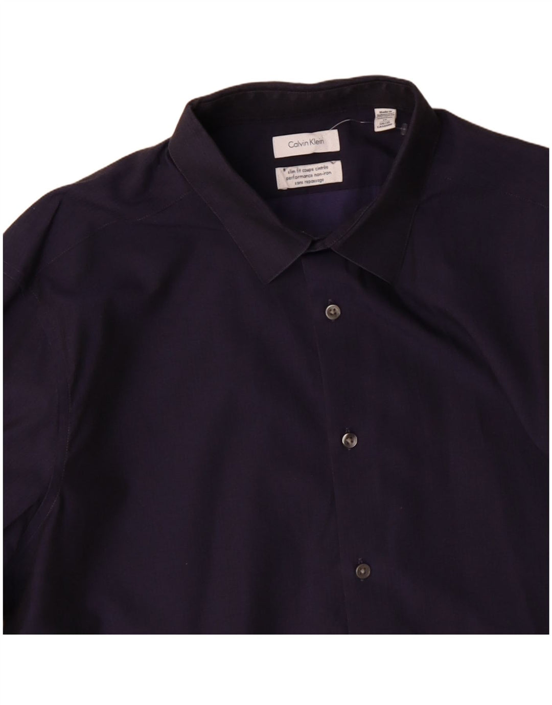 CALVIN KLEIN JEANS Camisa Slim Fit para hombre Talla 17 XL Algodón azul marino