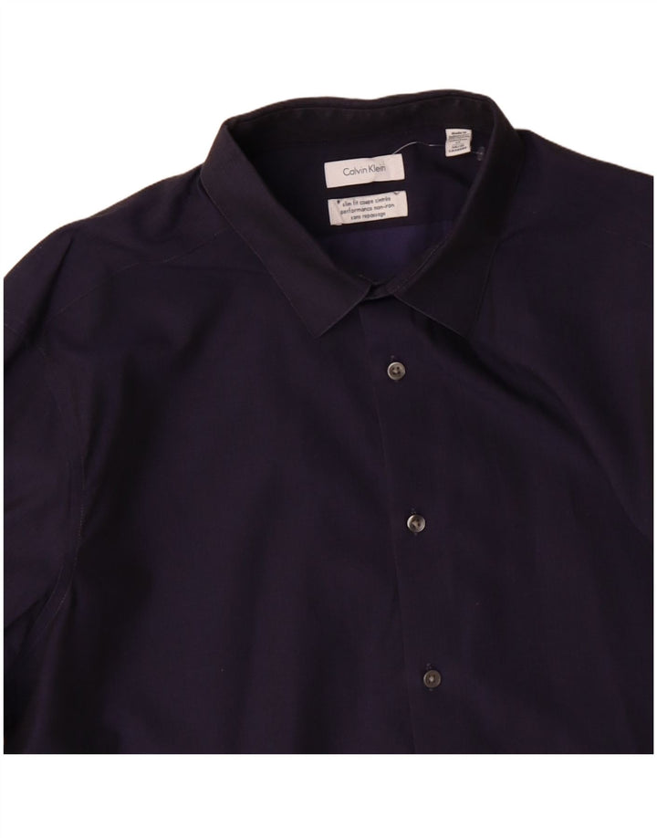 CALVIN KLEIN JEANS Camisa Slim Fit para hombre Talla 17 XL Algodón azul marino