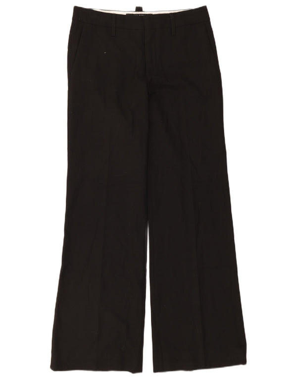 Zara Mujer Pantalones Casuales De Pierna Ancha EU 38 Small W28 L32 Negro