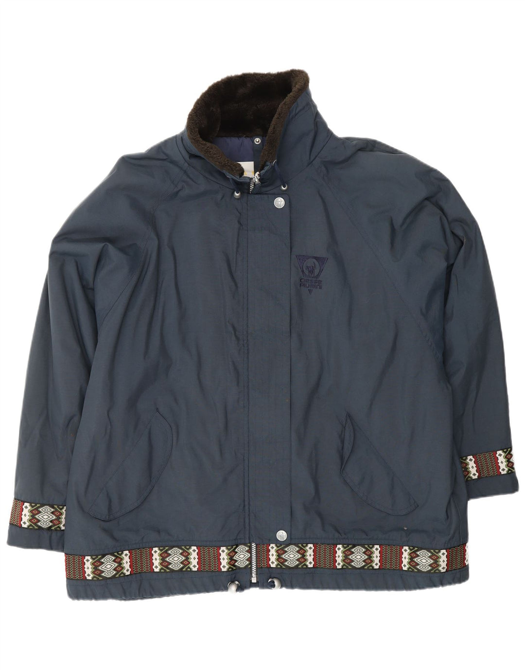 CIESSE PIUMINI Chaqueta cortavientos extragrande para mujer Talla 48 Grande Azul marino