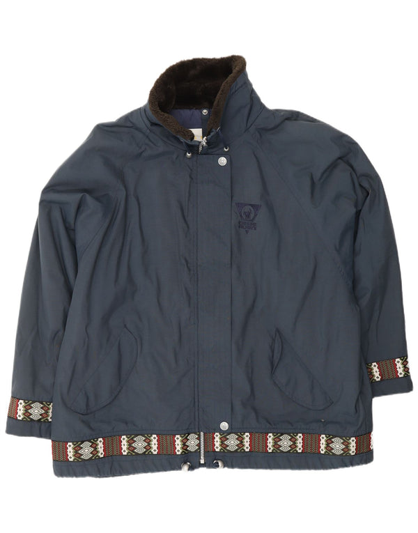 CIESSE PIUMINI Womens Oversized Windbreaker Jacket Size 48 Large Navy Blue