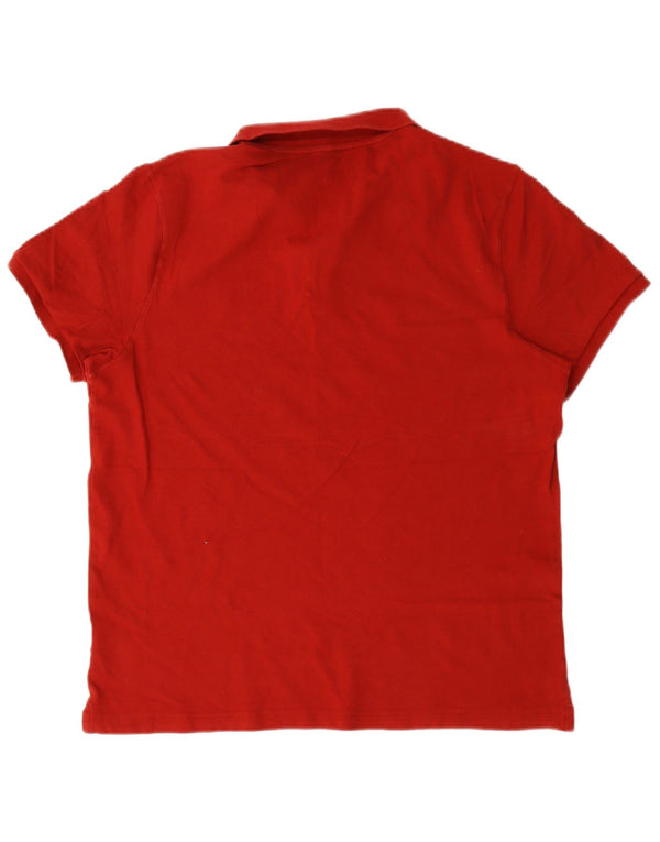 Abercrombie & Fitch Polo para hombre grande de algodón rojo