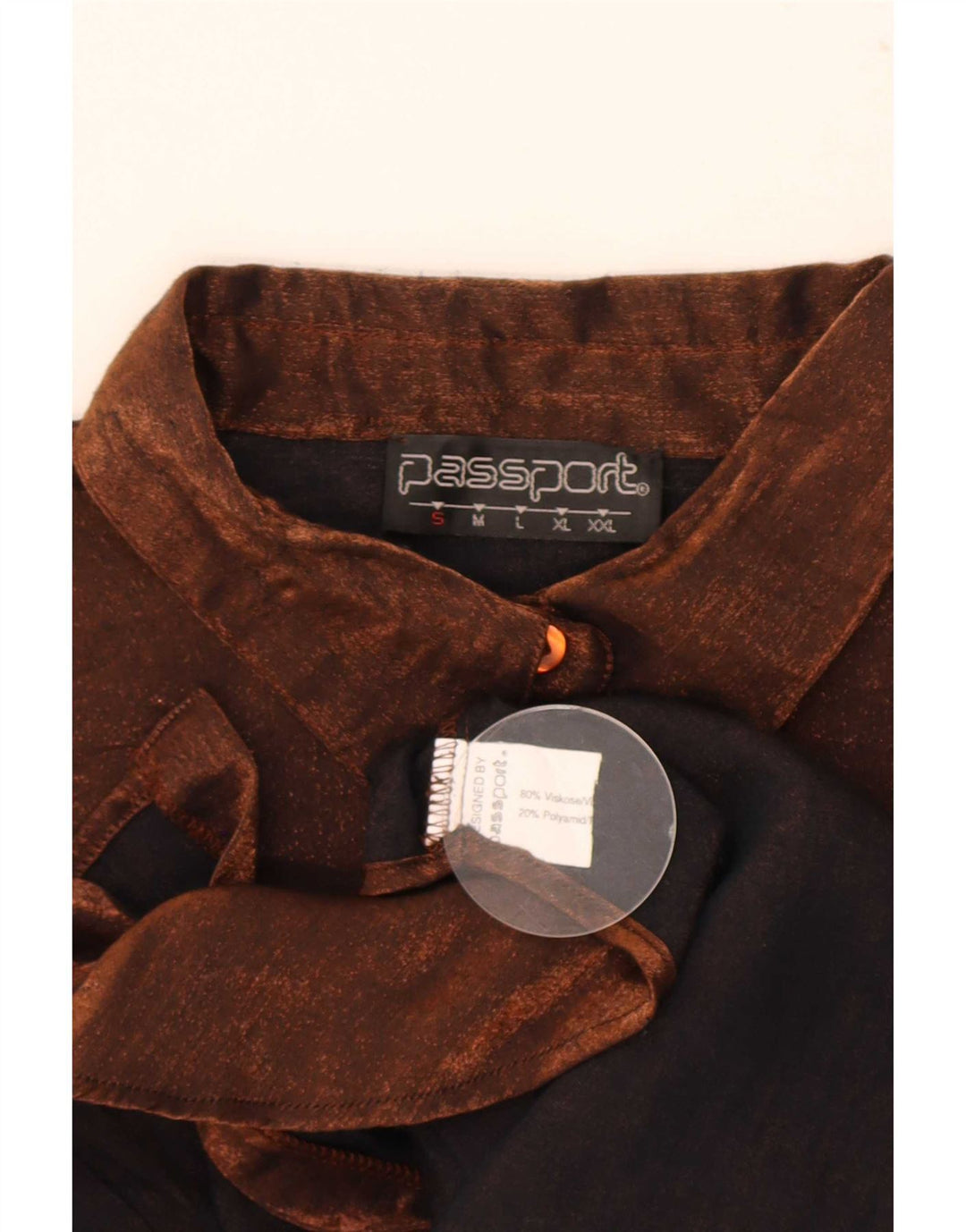 Blusa tipo camisa para mujer Passport UK 10 Small Brown Viscosa