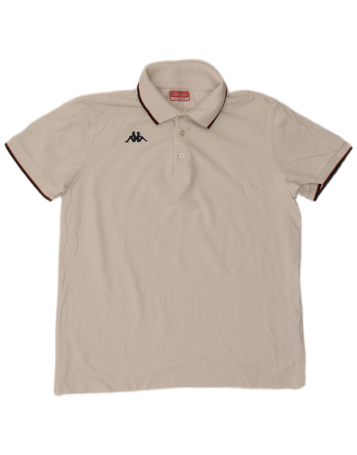 Kappa Polo Hombre Blanco Grande