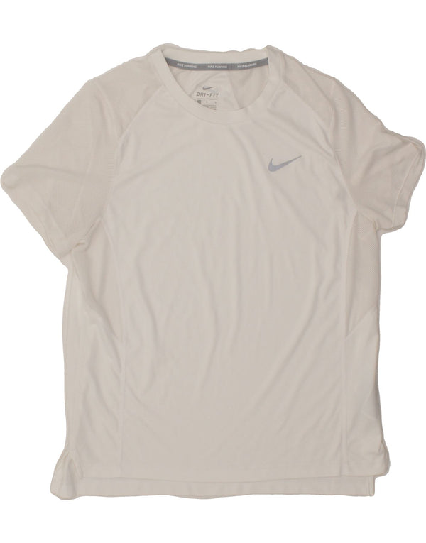 NIKE Womens Dri Fit T-Shirt Top UK 16 Large White Polyester