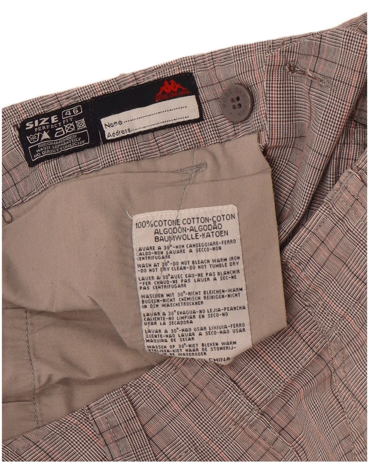 Kappa Pantalones cortos cargo de ajuste perfecto para hombre IT 46 Small W32 Algodón a cuadros gris
