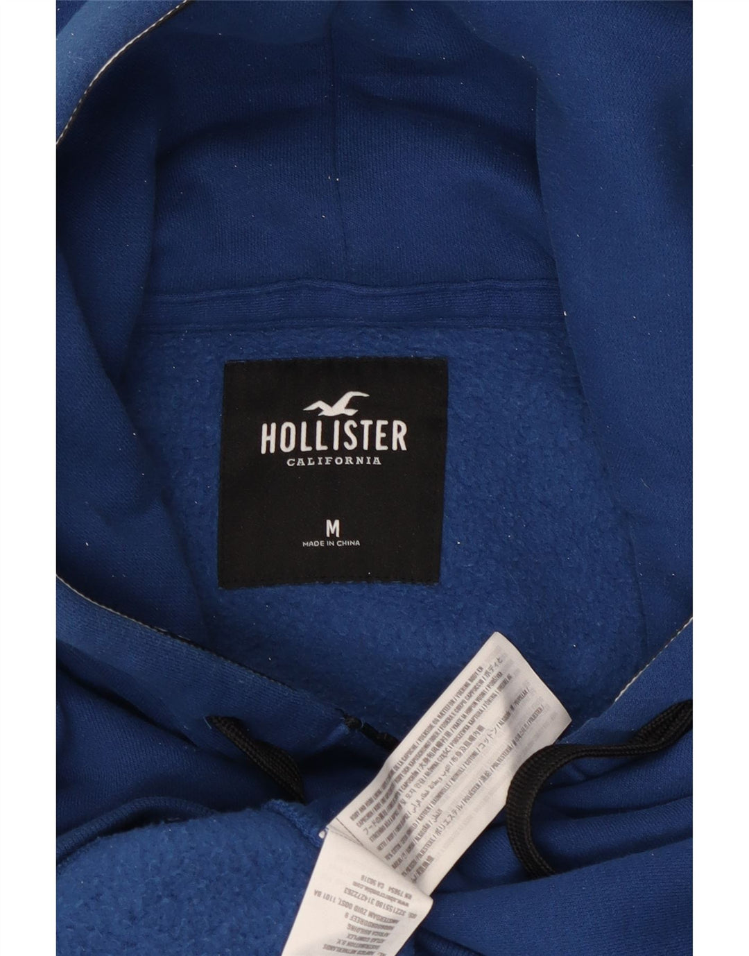 HOLLISTER Sudadera con capucha y cremallera para hombre de algodón azul medio
