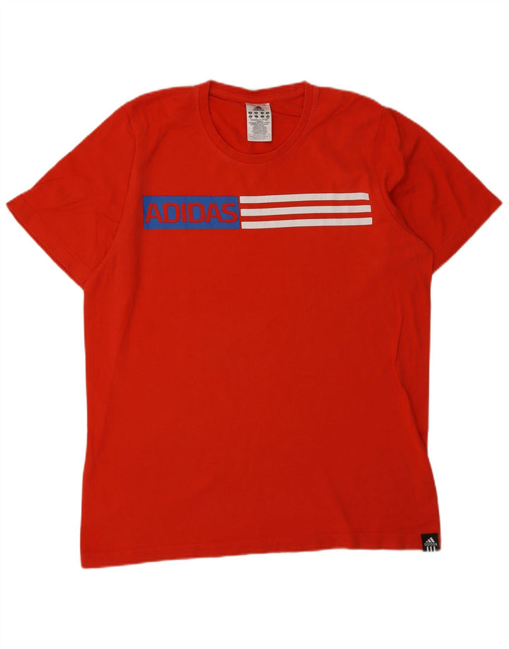Adidas - Camiseta gráfica para hombre, color rojo medio, algodón