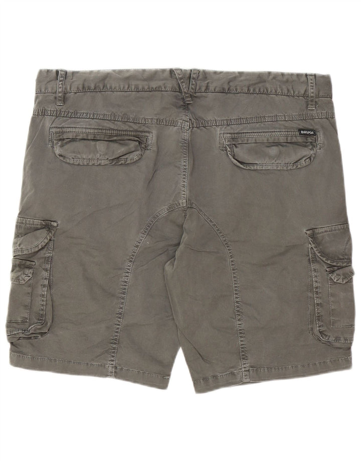 Brugi Pantalones cortos cargo para hombre IT 52 XL W32 Gris Algodón