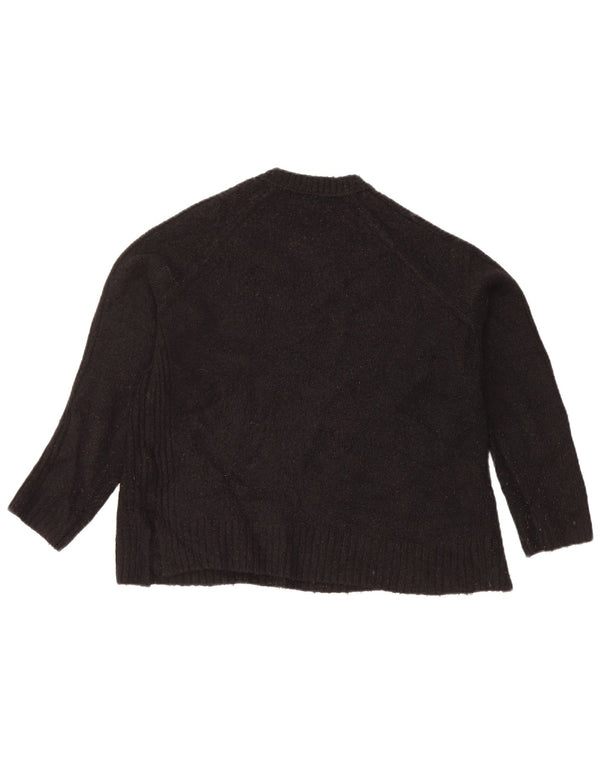 Marks & Spencer Suéter Corto con Cuello Redondo para Mujer UK 44 Mediano Negro