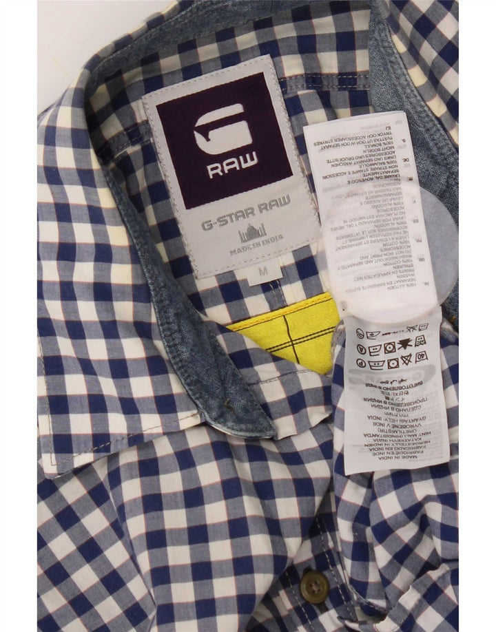 Camisa G-Star Hombre Algodón Vichy Azul Medio
