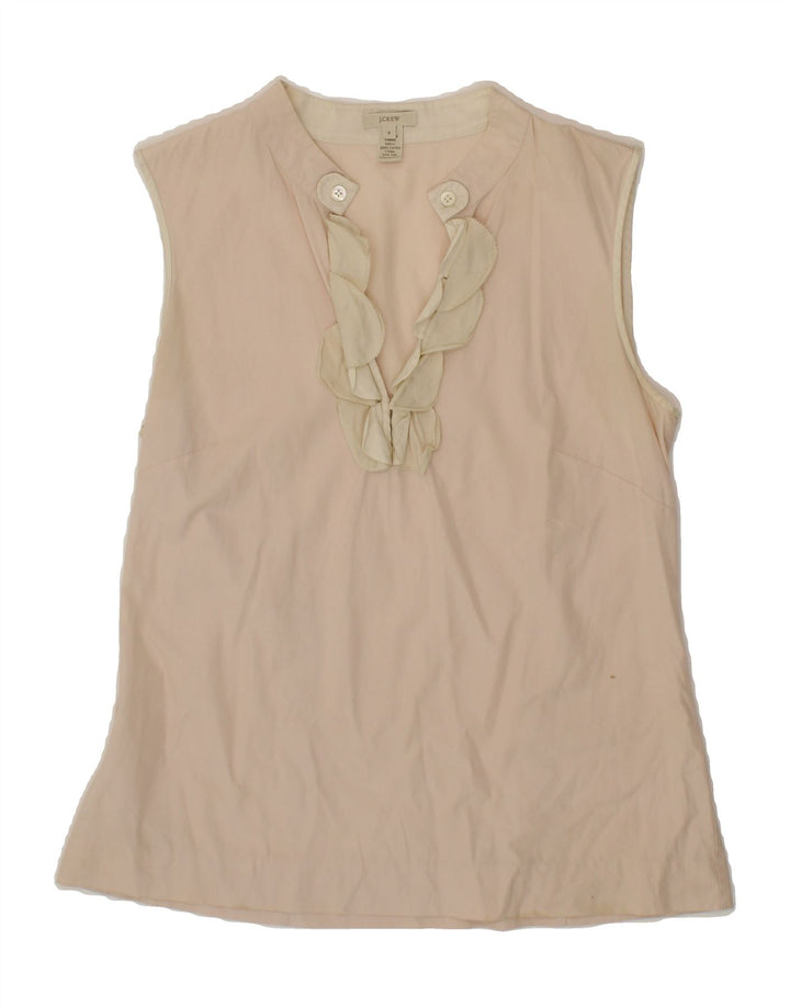 J. CREW Womens Sleeveless Blouse Top US 4 Small Beige Cotton Vintage J. Crew and Second-Hand J. Crew from Messina Hembry 