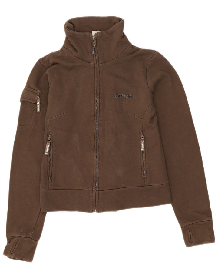 Bench Mujer Crop Graphic Chándal Top Chaqueta UK 12 Medium Caqui Algodón