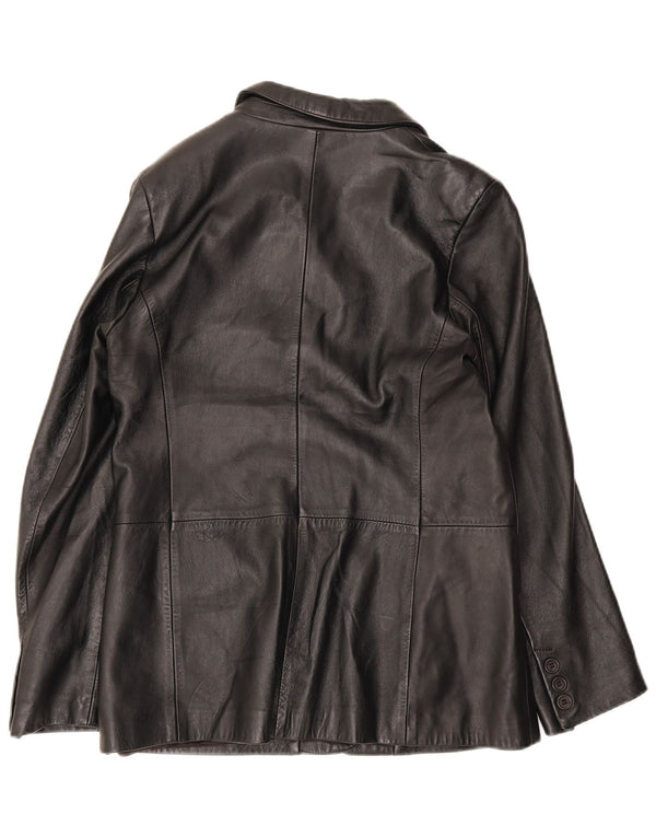 Conbipel Chaqueta Blazer de Cuero con 4 Botones para Mujer IT 48 XL Negro